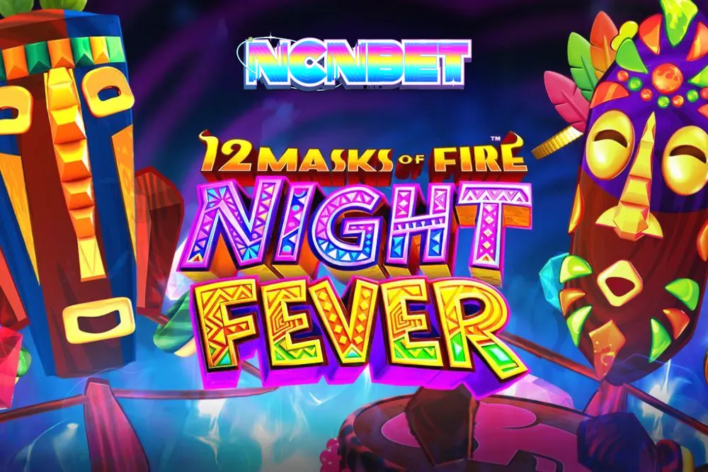 Interface vibrante e neon do jogo 12 Masks of Fire: Night Fever